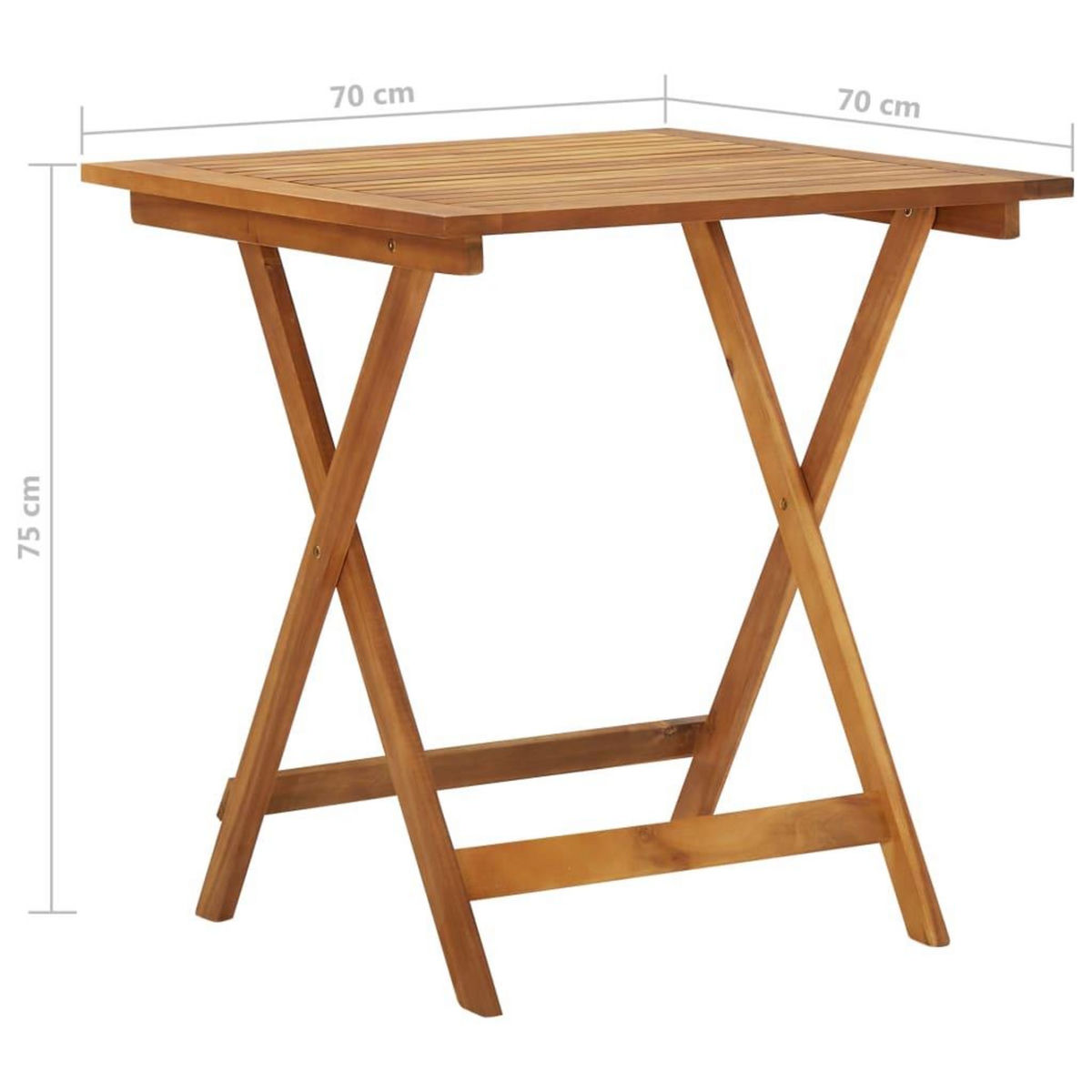 VIDAXL Ensemble a manger de jardin pliable 3 pcs Bois d'acacia solide