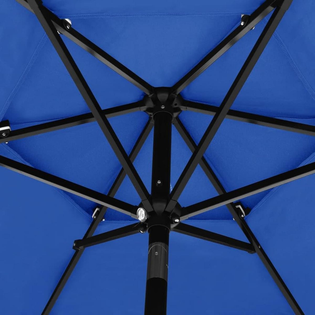 VIDAXL Parasol de jardin a 3 niveaux avec mat en aluminium bleu azure