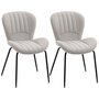 HOMCOM Lot de 2 chaises design contemporain piètement acier gris