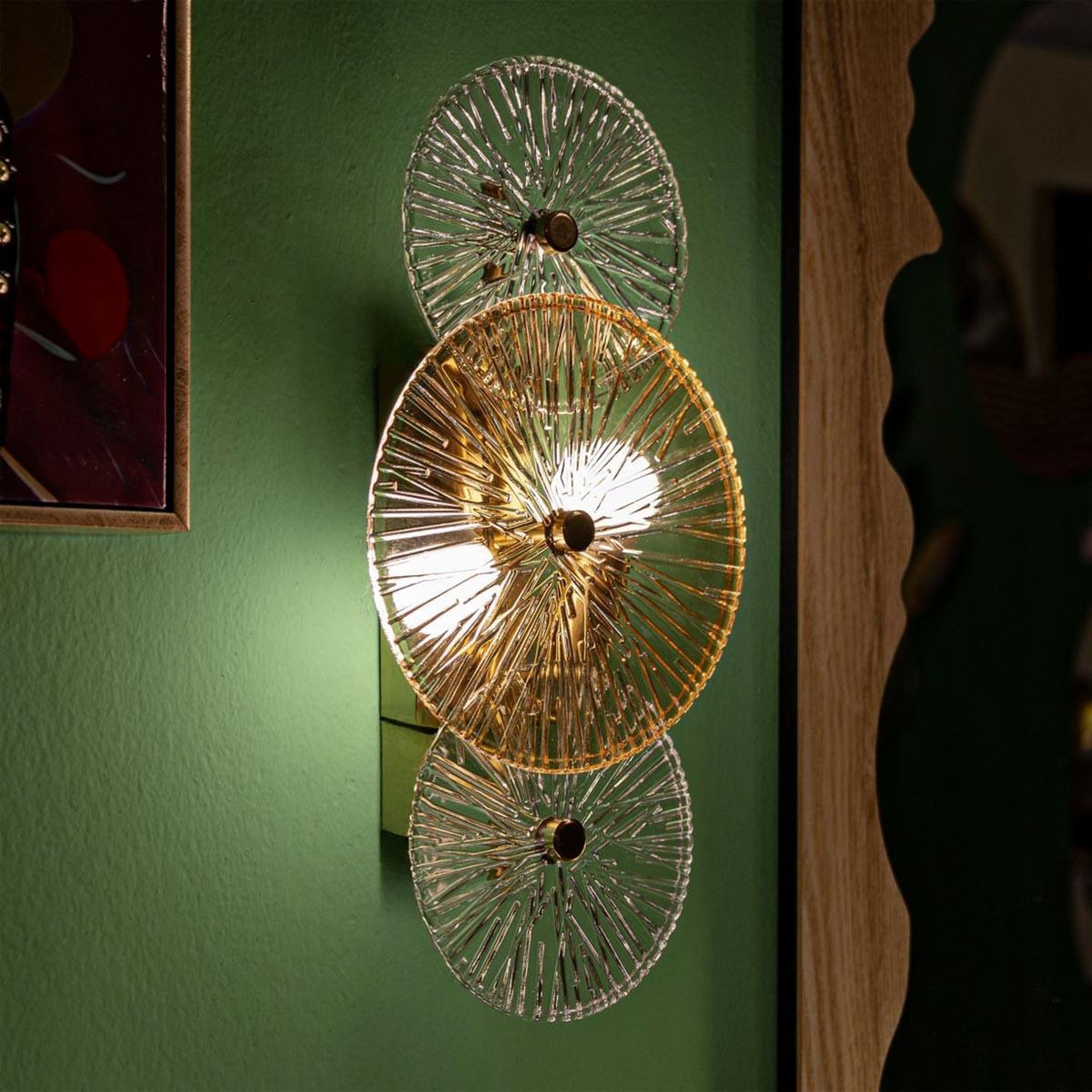 Voir la diapositive 6 : Paris Prix Lampe Murale  Osaka  42cm Or & Transparent