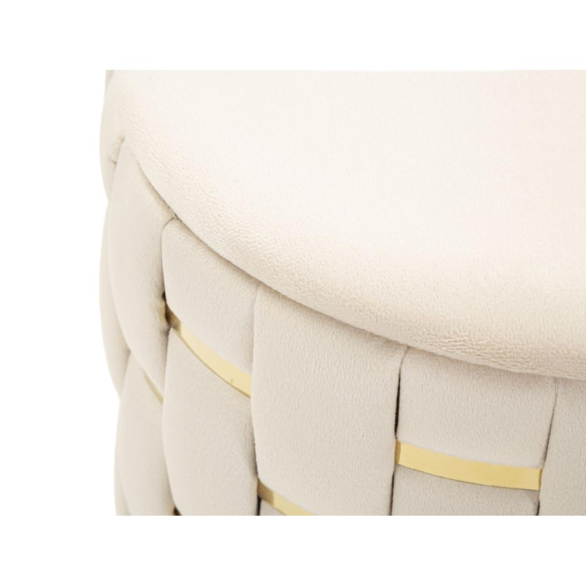 Voir la diapositive 4 : Paris Prix Lot de 2 poufs coffres  shanty  42cm crème & or