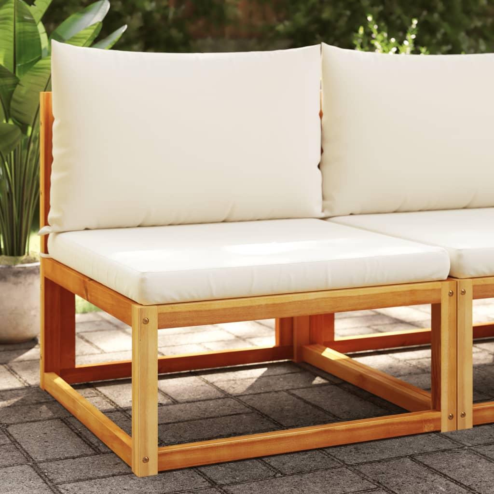 VIDAXL Canape de jardin sans accoudoirs coussins bois massif d'acacia