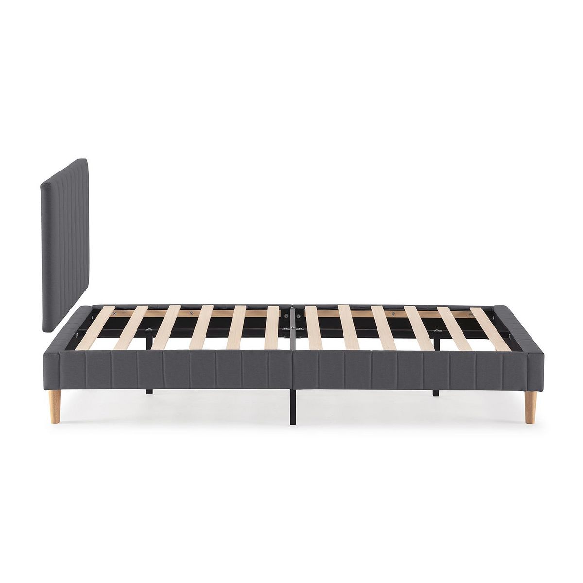 VS VENTA-STOCK Sommier + tête de lit Eris 90x190 cm Gris foncé