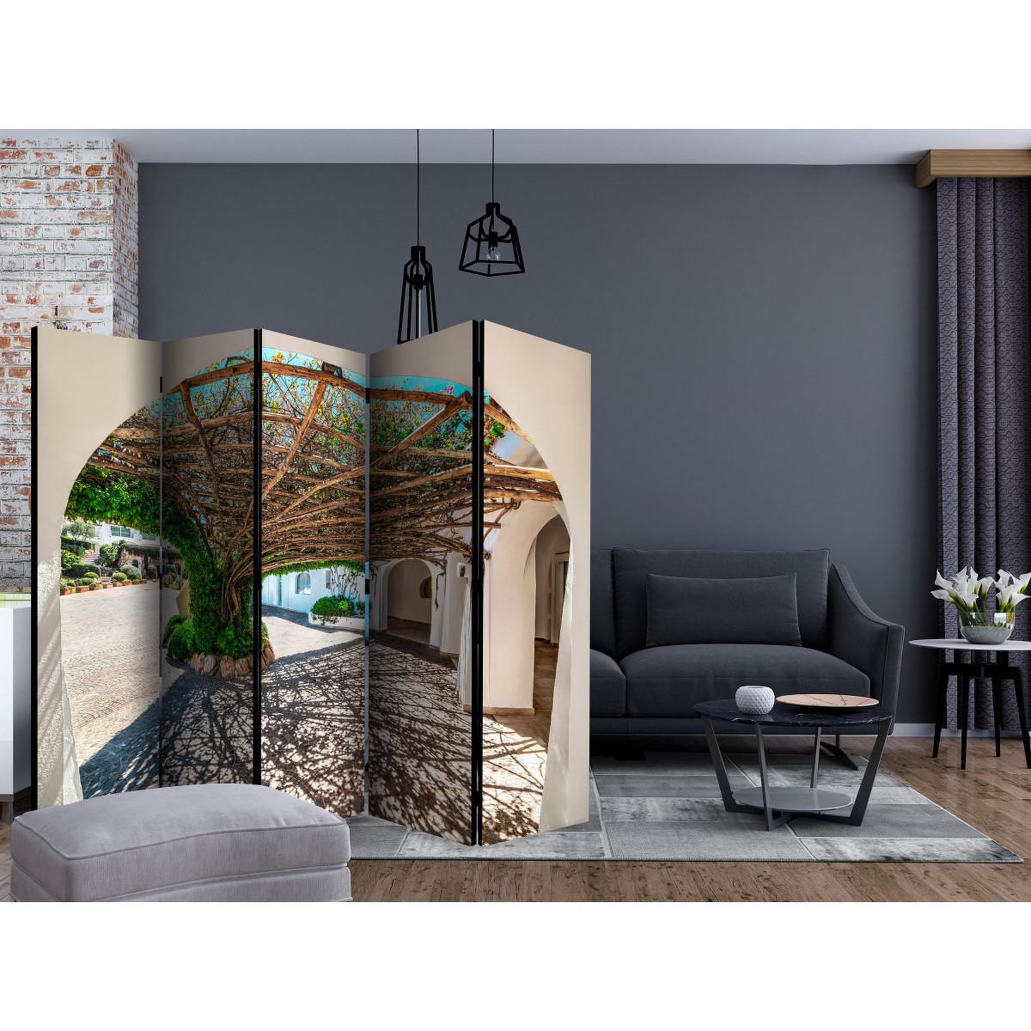 Voir la diapositive 2 : Paris Prix Paravent 5 volets  the arbour of trees poltu quatu italy  172x225cm
