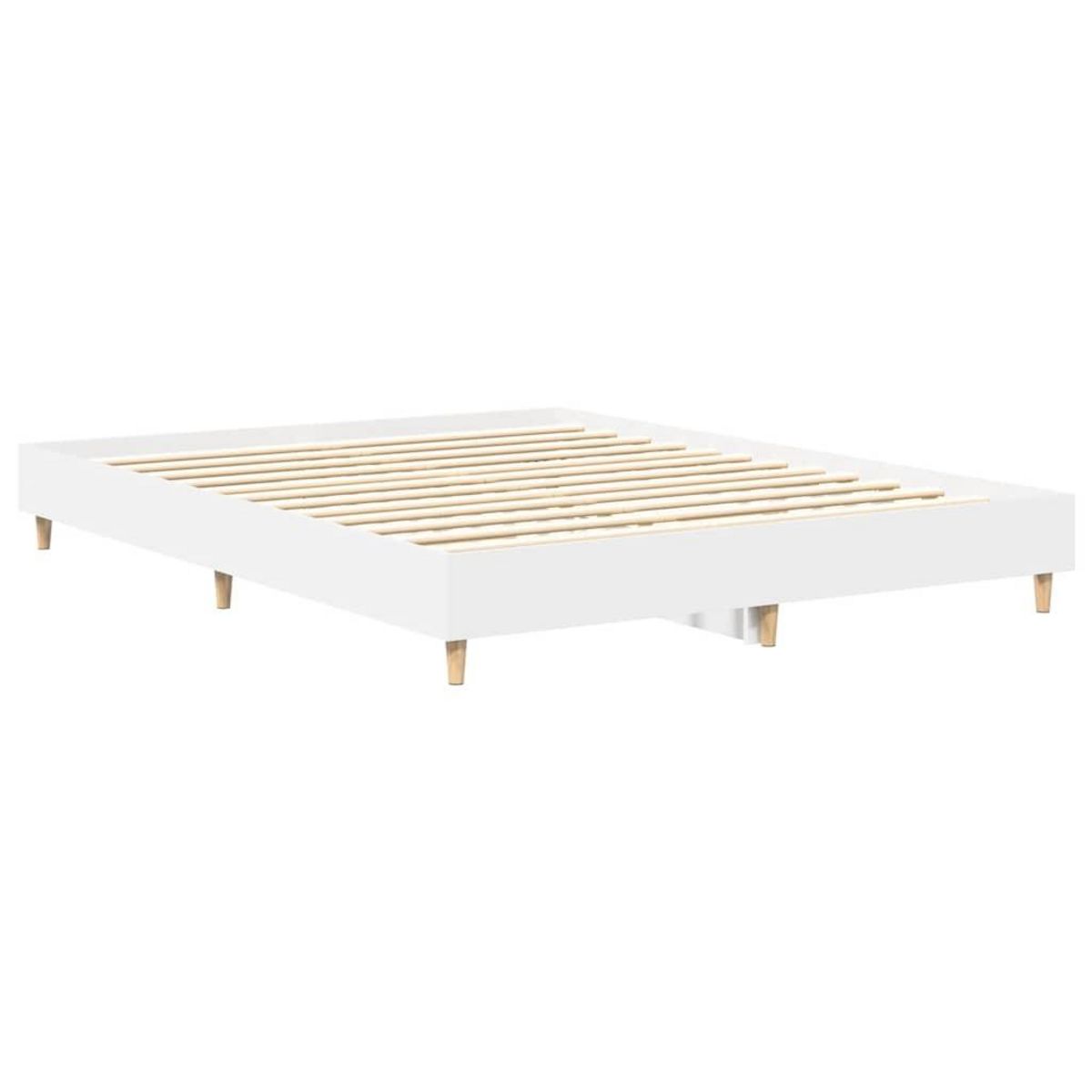VIDAXL Cadre de lit sans matelas blanc 140x200 cm bois d'ingenierie