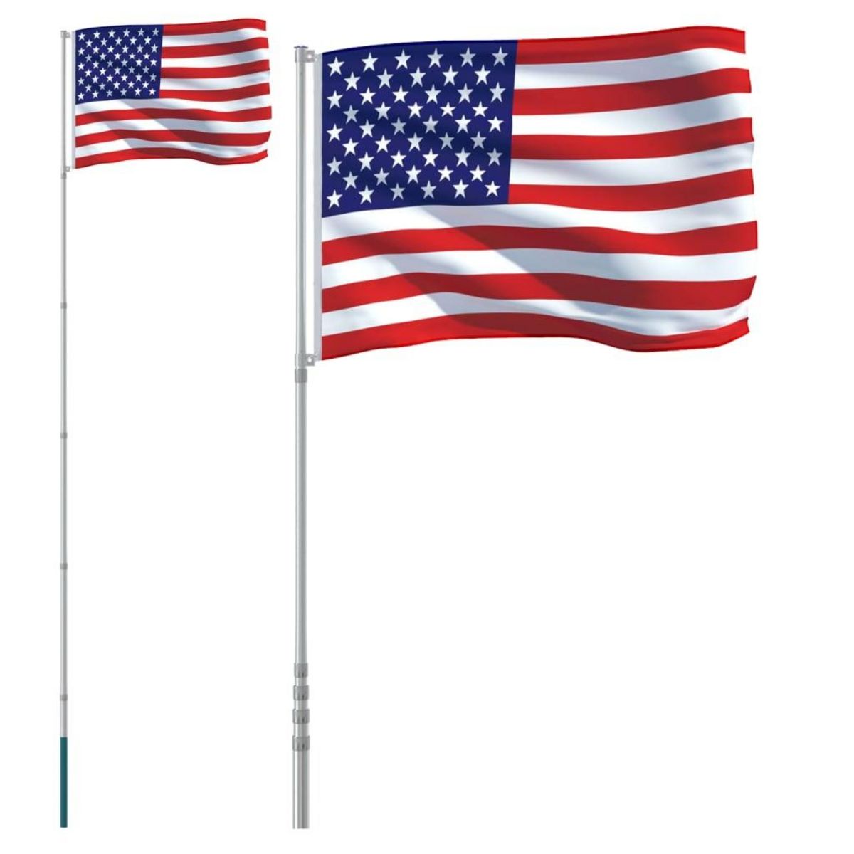 VIDAXL Drapeau des Etats-Unis et mat 5,55 m Aluminium