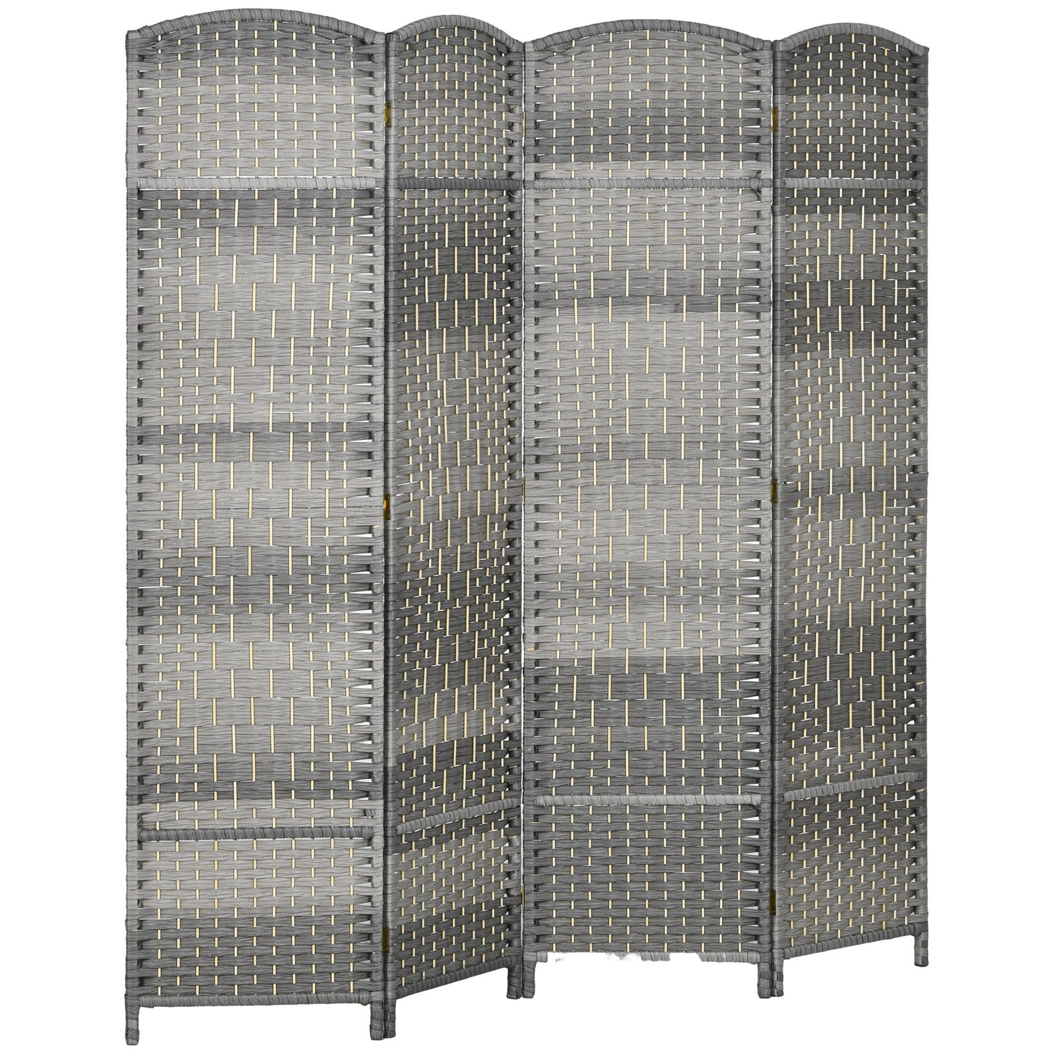 Voir la diapositive 1 : HOMCOM Paravent intérieur en bois 4 panneaux 180 x 180 cm séparateur de pièce pliable bois gris