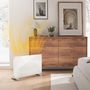 Voir la diapositive 2 : HOMCOM Radiateur à convection 1500W mural autoportant - affichage LED, timer 24h, thermostat, télécommande - verre blanc