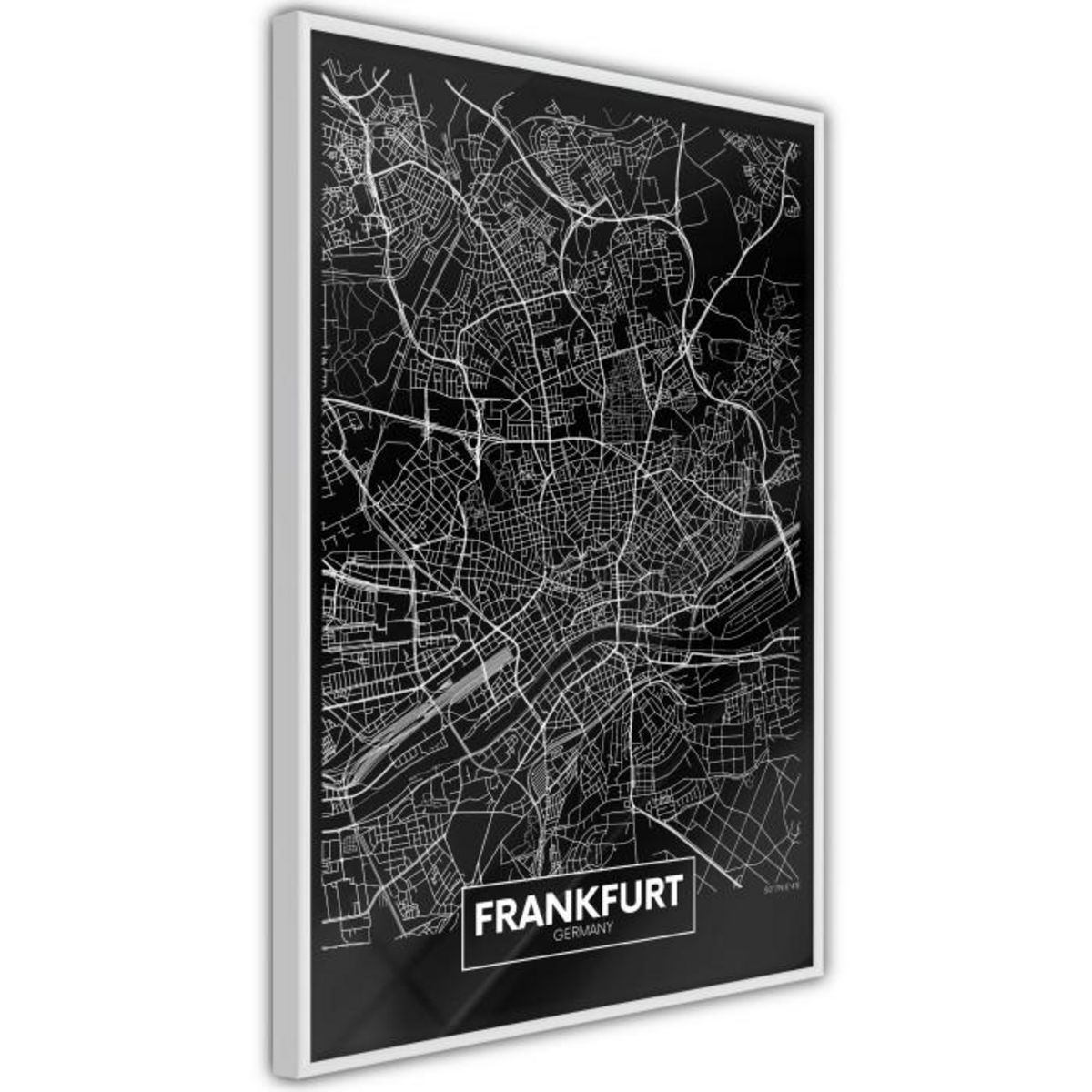 Paris Prix Affiche Murale Encadrée  City Map Frankfurt Dark