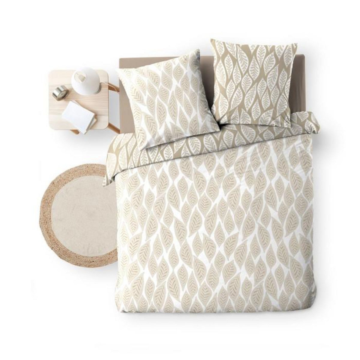 Paris Prix Parure de Lit 3 Pièces  Mareva  240x220cm Beige