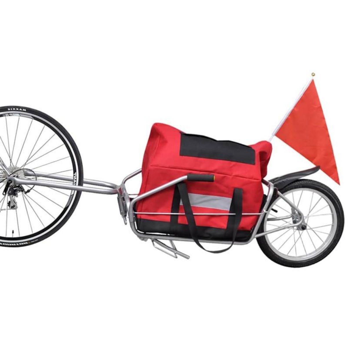 VIDAXL Remorque de vélo à une roue avec sac de rangement
