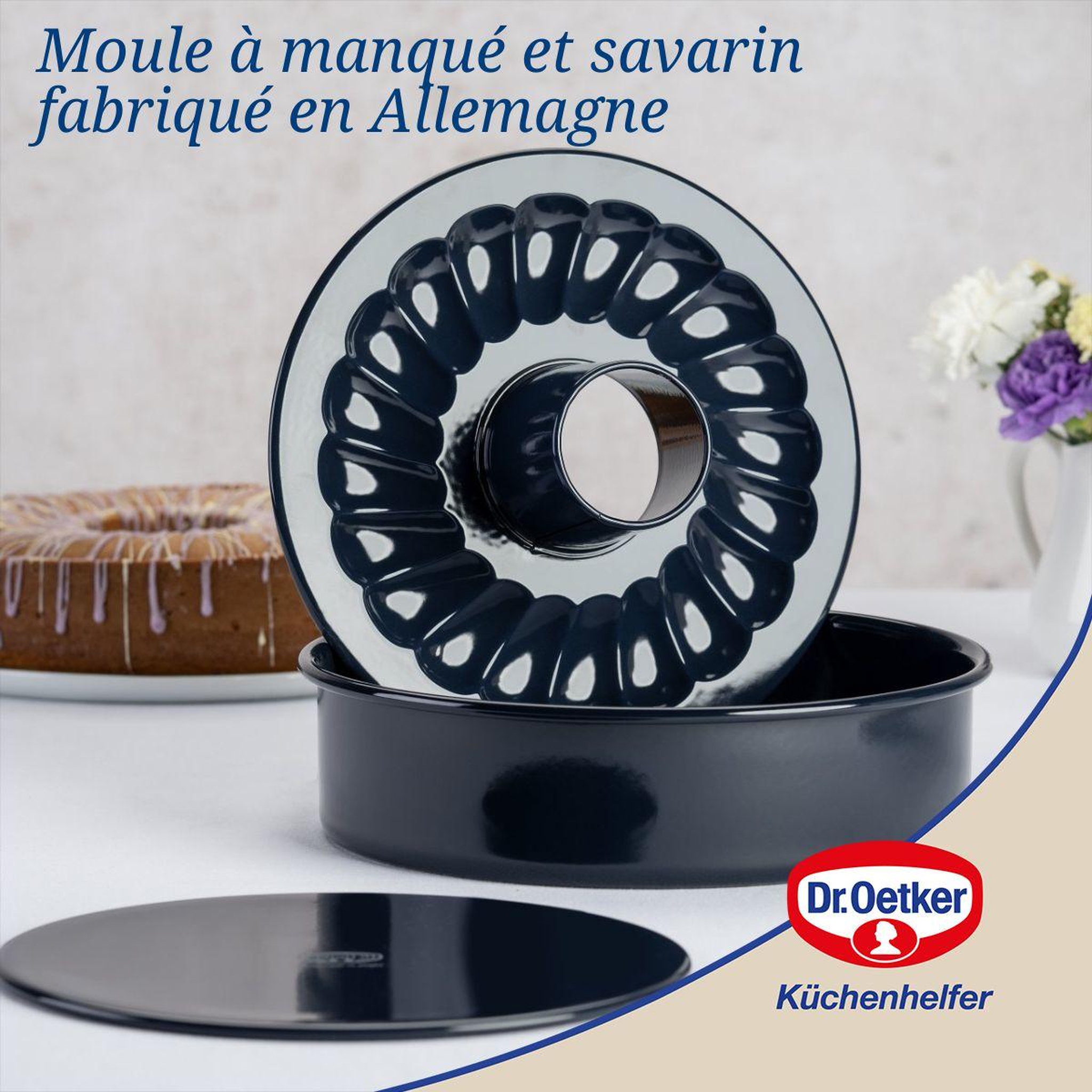 Voir la diapositive 2 : DR.OETKER Moule à manqué et savarin double fond 28 cm dr. Oetker back liebe