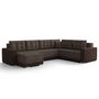 Voir la diapositive 5 : BEST MOBILIER Roger - canapé panoramique d'angle réversible 7 places convertible avec coffre en tissu