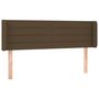 Voir la diapositive 2 : VIDAXL Tete de lit avec oreilles Marron Fonce 147x16x78/88 cm Tissu
