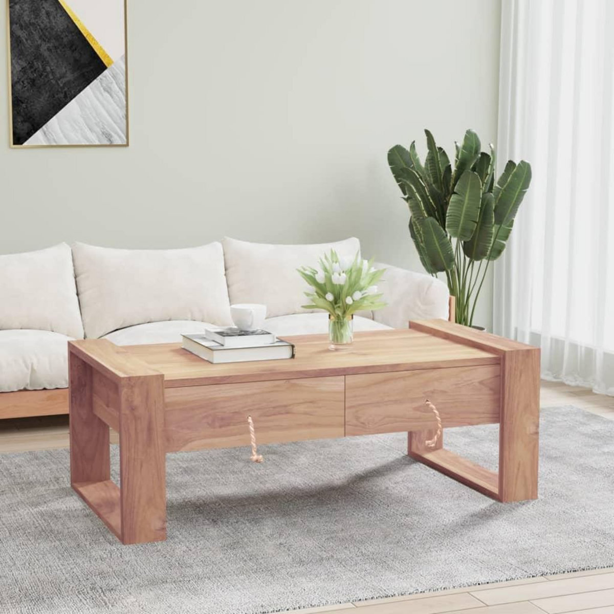 VIDAXL Table basse 110x60x40 cm Bois de teck massif