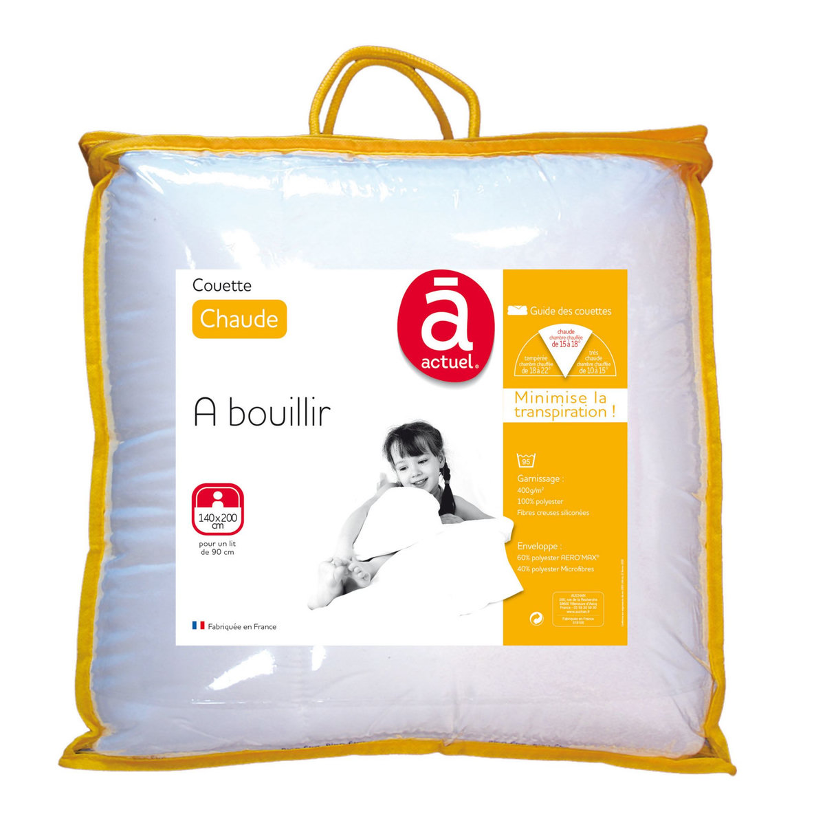 ACTUEL Couette chaude 400g/m² à bouillir lavage 95°C 