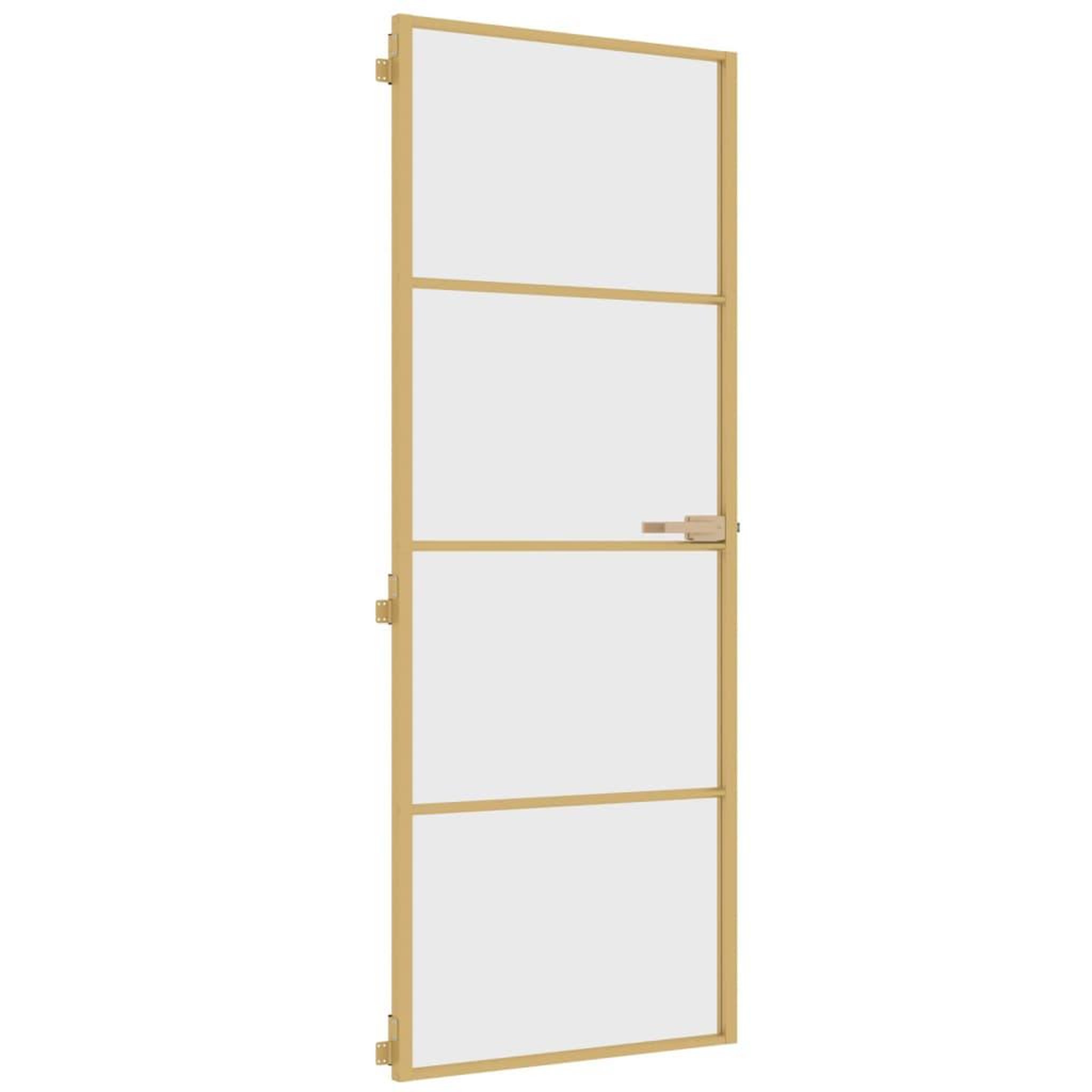 Voir la diapositive 2 : VIDAXL Porte interieure mince dore 76x201,5 cm verre trempe aluminium