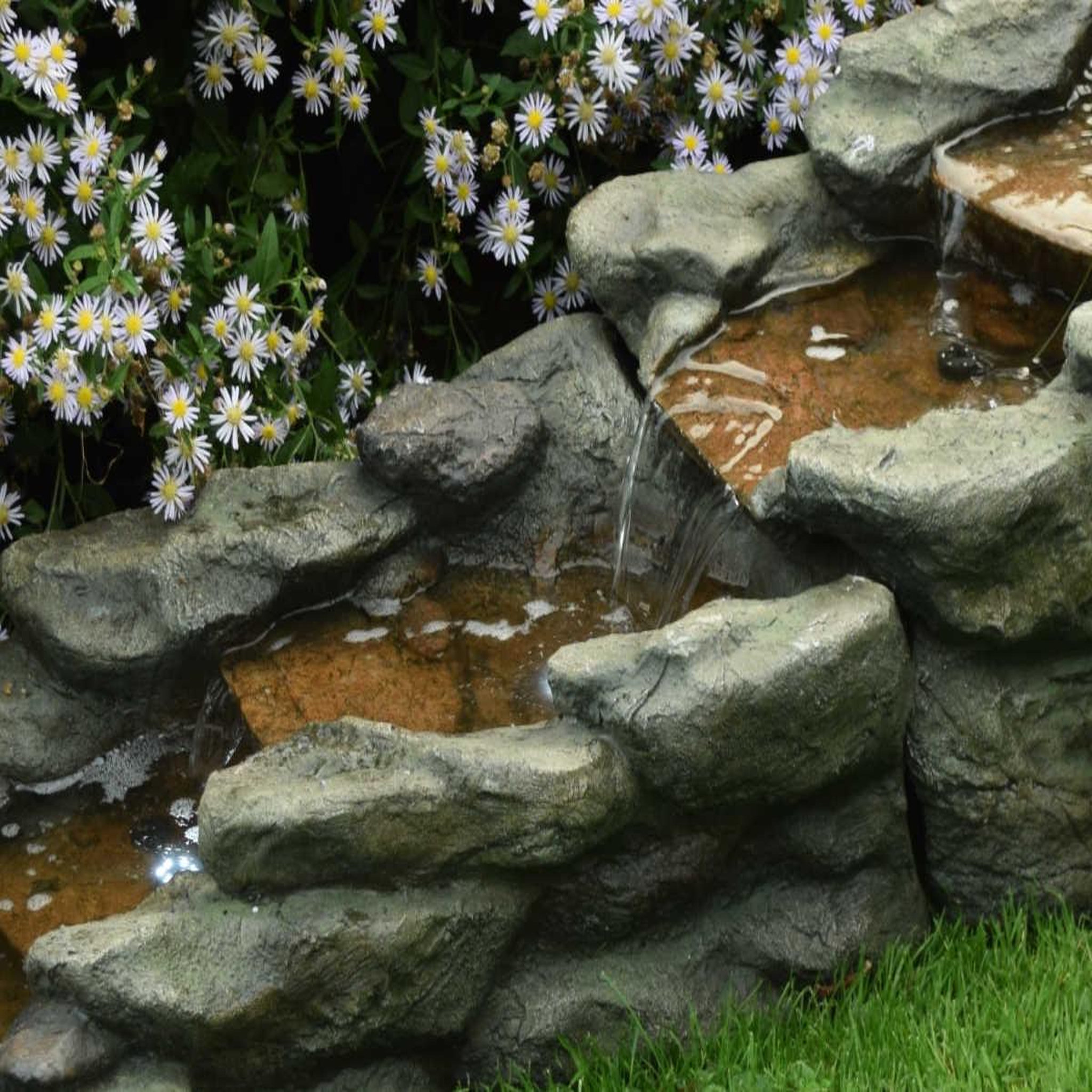 Voir la diapositive 2 : Ubbink Fontaine de jardin Brembo allongée rochers et pierres, avec éclairage LED - Ubbink