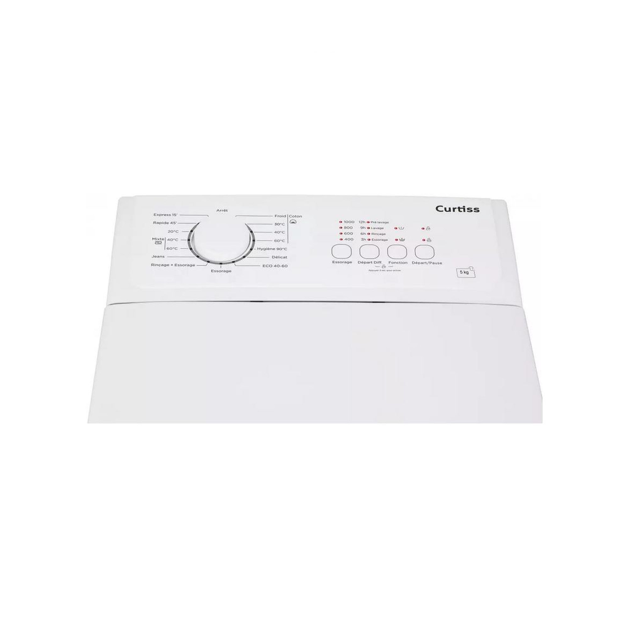 Voir la diapositive 3 : Curtiss Lave-linge top 5kg 1000 tours/min - LLT510C
