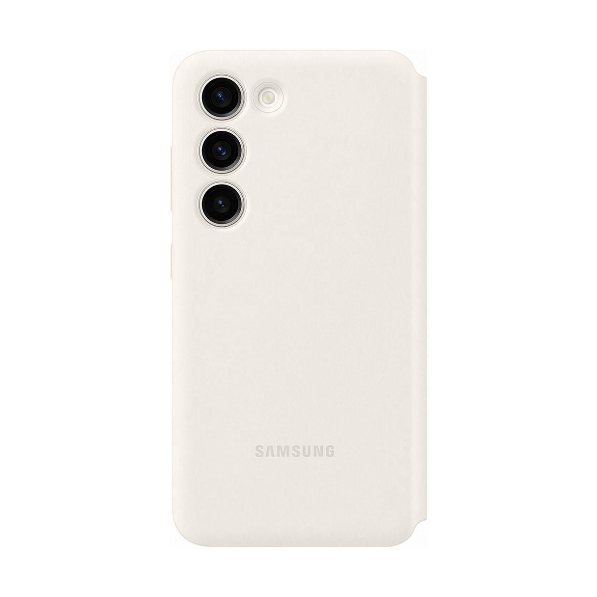 Samsung Etui S23 Smart View porte-carte Creme