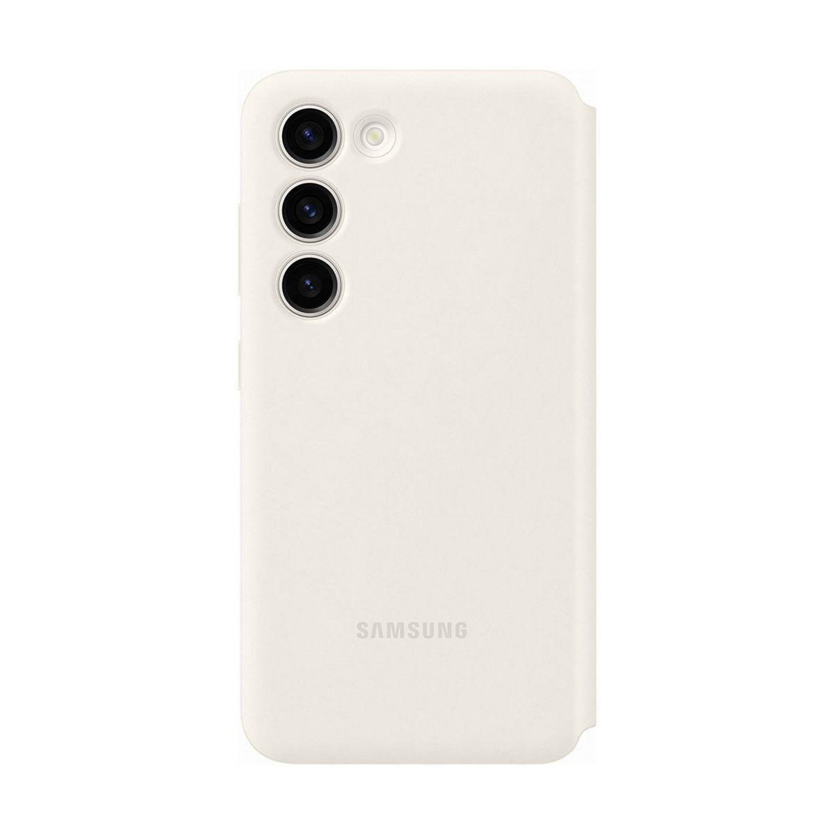 Samsung Etui S23 Smart View porte-carte Creme