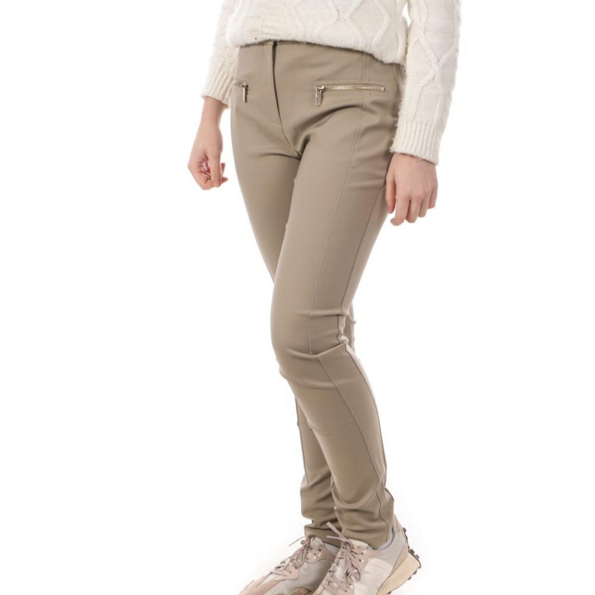 Pantalon discount beige femme