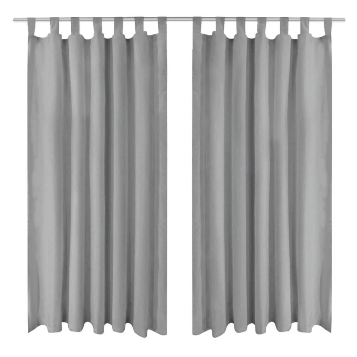 VIDAXL Rideau occultant avec boucles 2 pcs 140 x 225 cm Gris