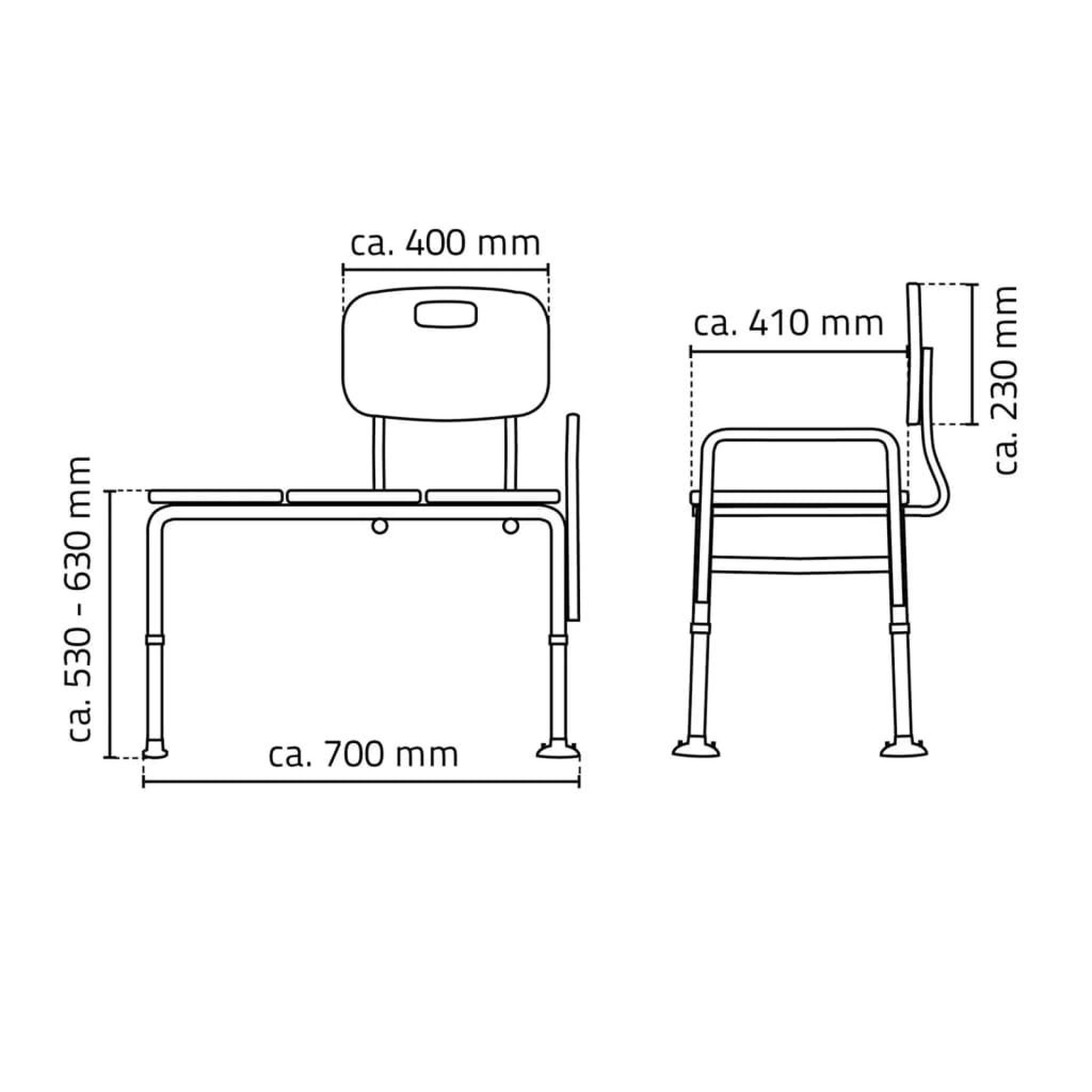 Voir la diapositive 6 : RIDDER RIDDER Banc de transfert baignoire Blanc 150 kg A0120101