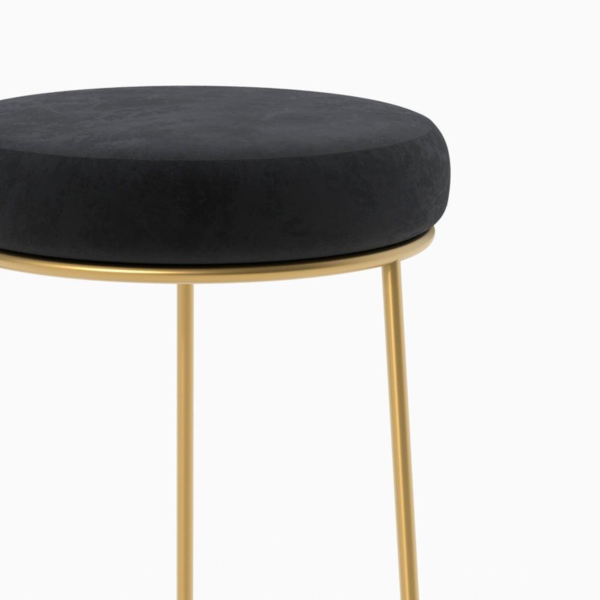 Voir la diapositive 6 : MAISON PAVANE Lot de 2 tabourets de bar 73 cm en velours noir-kendal
