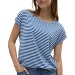 Vero Moda T shirt /Blanc Femme Vero  oda  ava. Coloris disponibles : Bleu