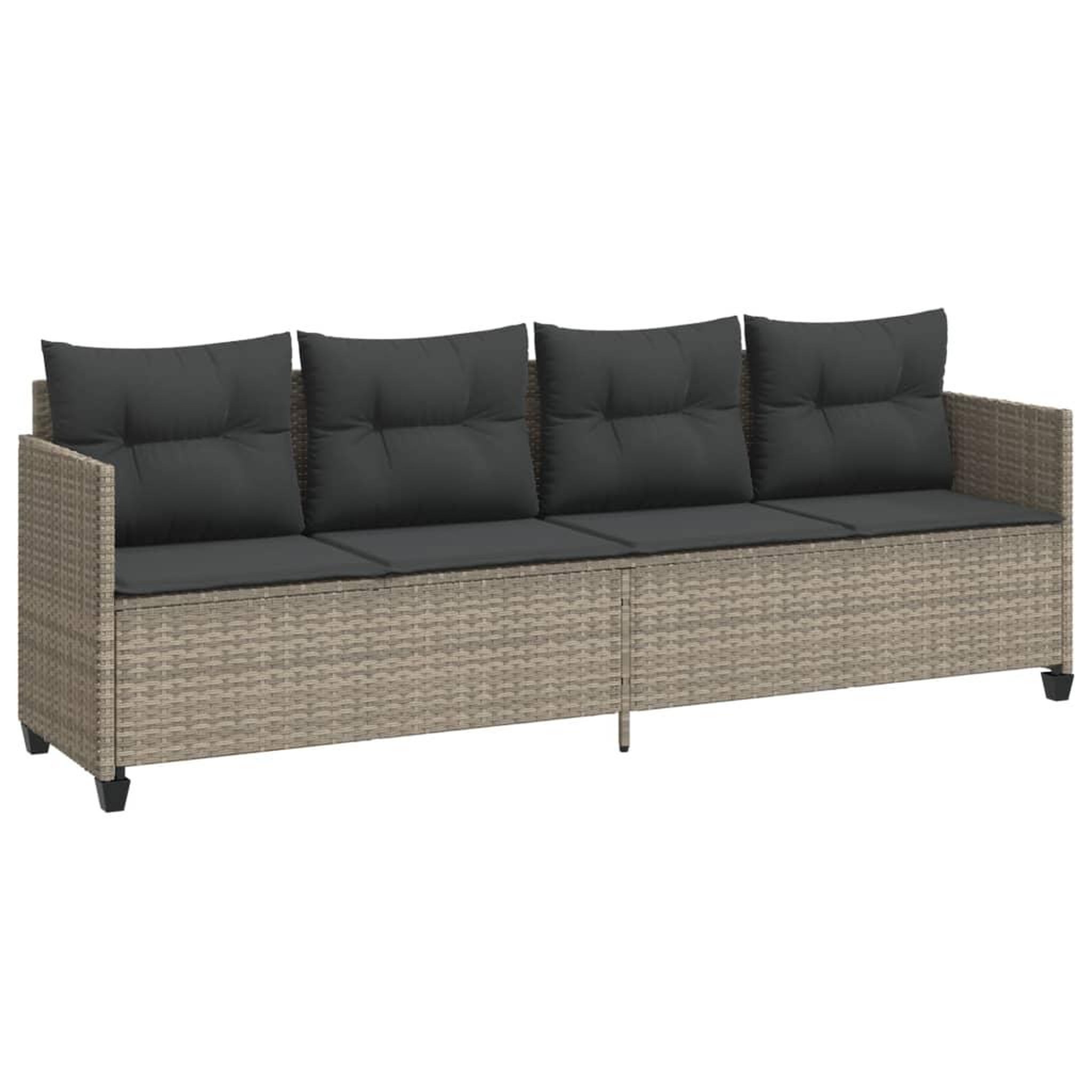 Voir la diapositive 3 : VIDAXL Salon de jardin 5 pcs avec coussins gris clair resine tressee