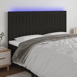 VIDAXL Tete de lit a LED Noir 200x5x118/128 cm Tissu