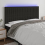 Voir la diapositive 1 : VIDAXL Tete de lit a LED Noir 200x5x118/128 cm Tissu