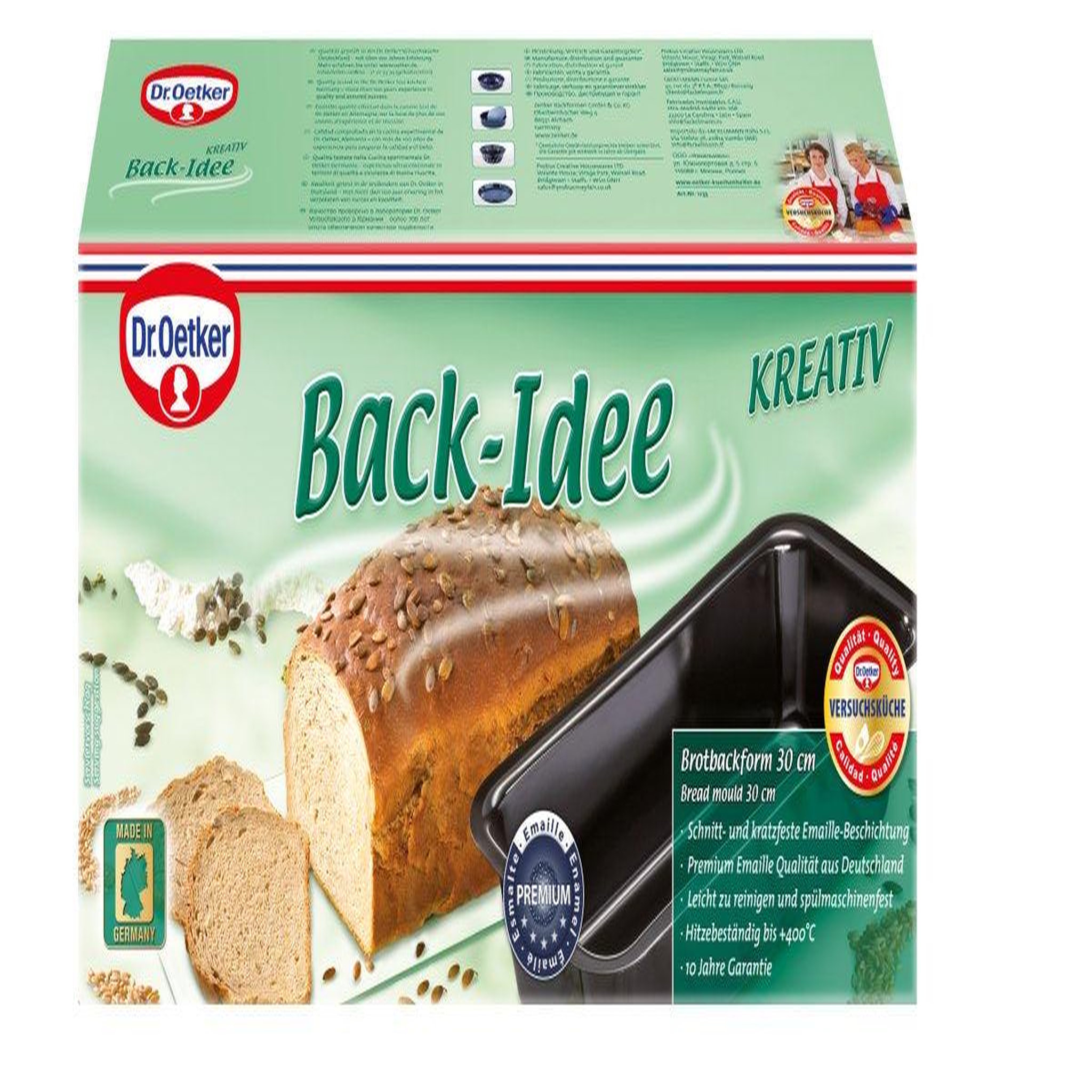 Voir la diapositive 5 : DR.OETKER Moule à pain de mie en acier émaillé 30 cm dr. Oetker back-idee kreativ