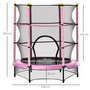 Voir la diapositive 3 : HOMCOM Trampoline enfant Ø 1,40 × 1,60H m filet de sécurité porte zipée couvre-ressorts 6 poteaux rembourrés inclus rose