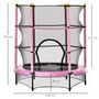 Voir la diapositive 3 : HOMCOM Trampoline enfant Ø 1,40 × 1,60H m filet de sécurité porte zipée couvre-ressorts 6 poteaux rembourrés inclus rose