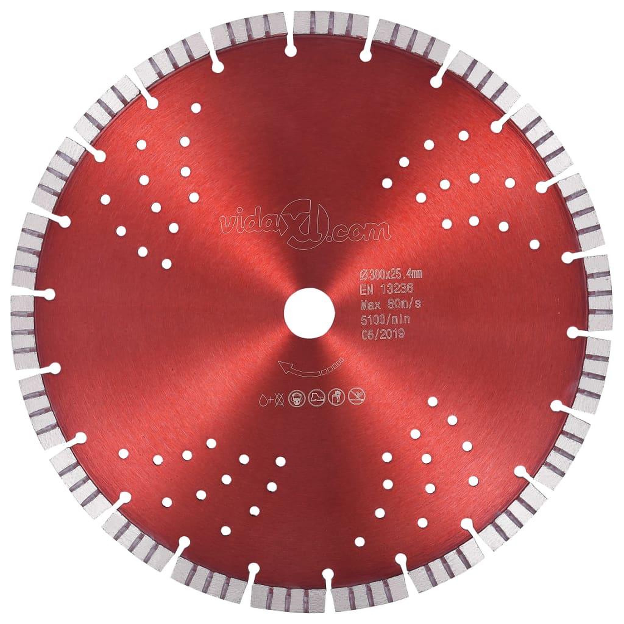 VIDAXL Disque de coupe diamante avec turbo et trous Acier 300 mm