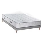 IDLITERIE Ensemble matelas Ressorts 7 zones H28cm + sommier PALACIO 2 FABRICATION FRANCAISE. Coloris disponibles : Gris