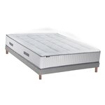 IDLITERIE Ensemble matelas Ressorts 7 zones H28cm + sommier PALACIO 2 FABRICATION FRANCAISE. Coloris disponibles : Gris