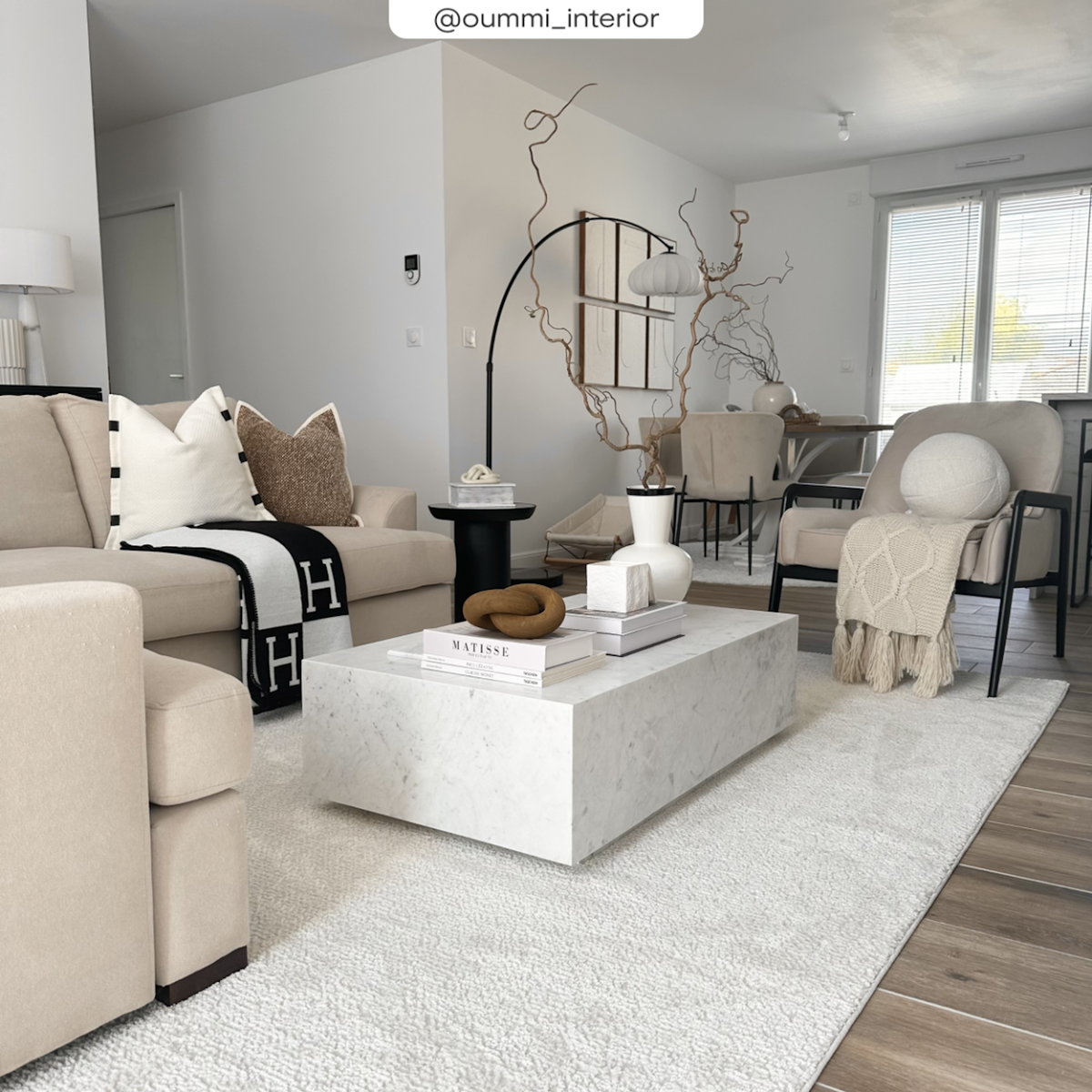 Rendez vous déco Table basse rectangulaire en marbre blanc - Izaé