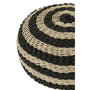 Voir la diapositive 2 : Paris Prix Pouf Rond à Rayure  Tissage  50cm Noir & Naturel