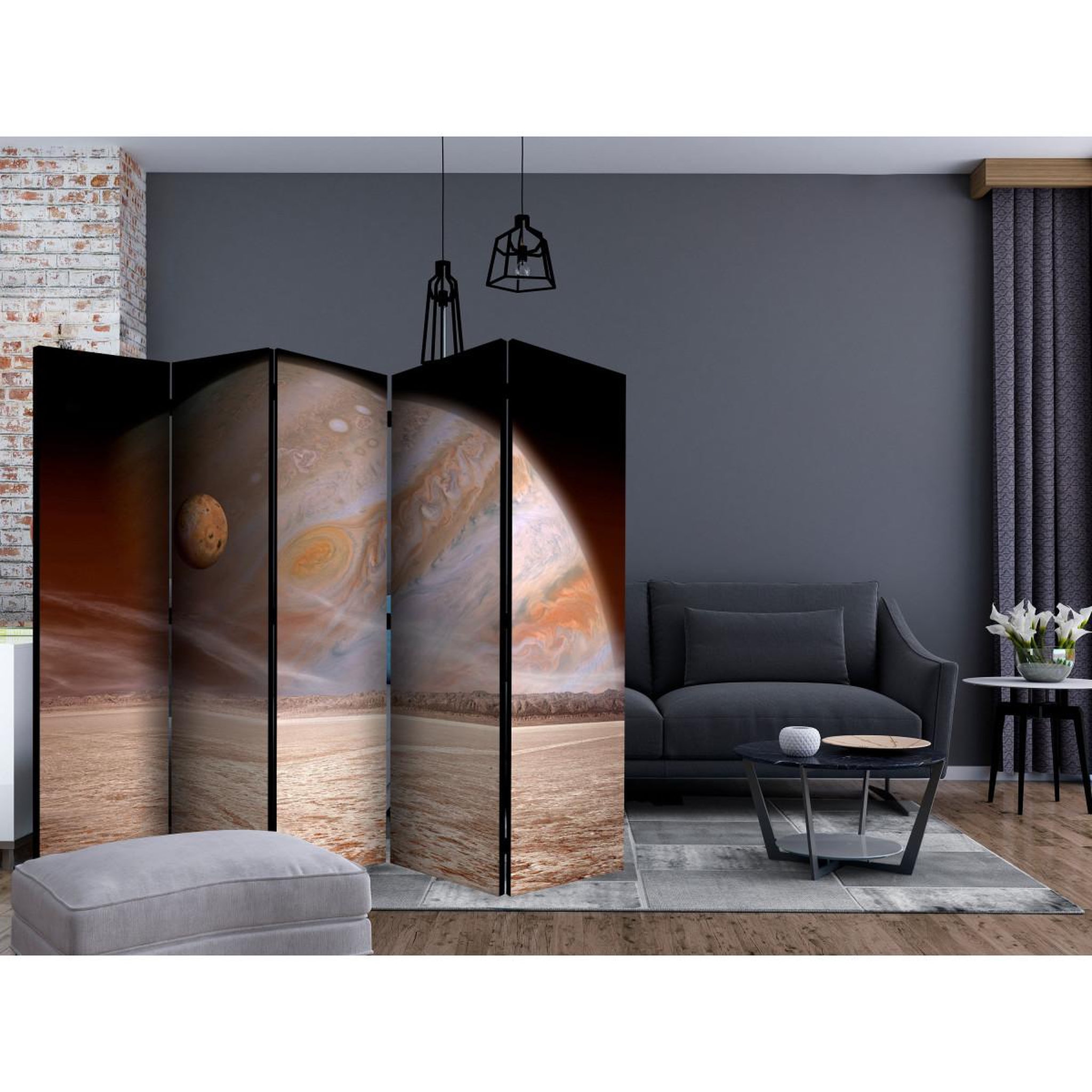 Voir la diapositive 2 : Paris Prix Paravent 5 volets  a small & a big planet  172x225cm