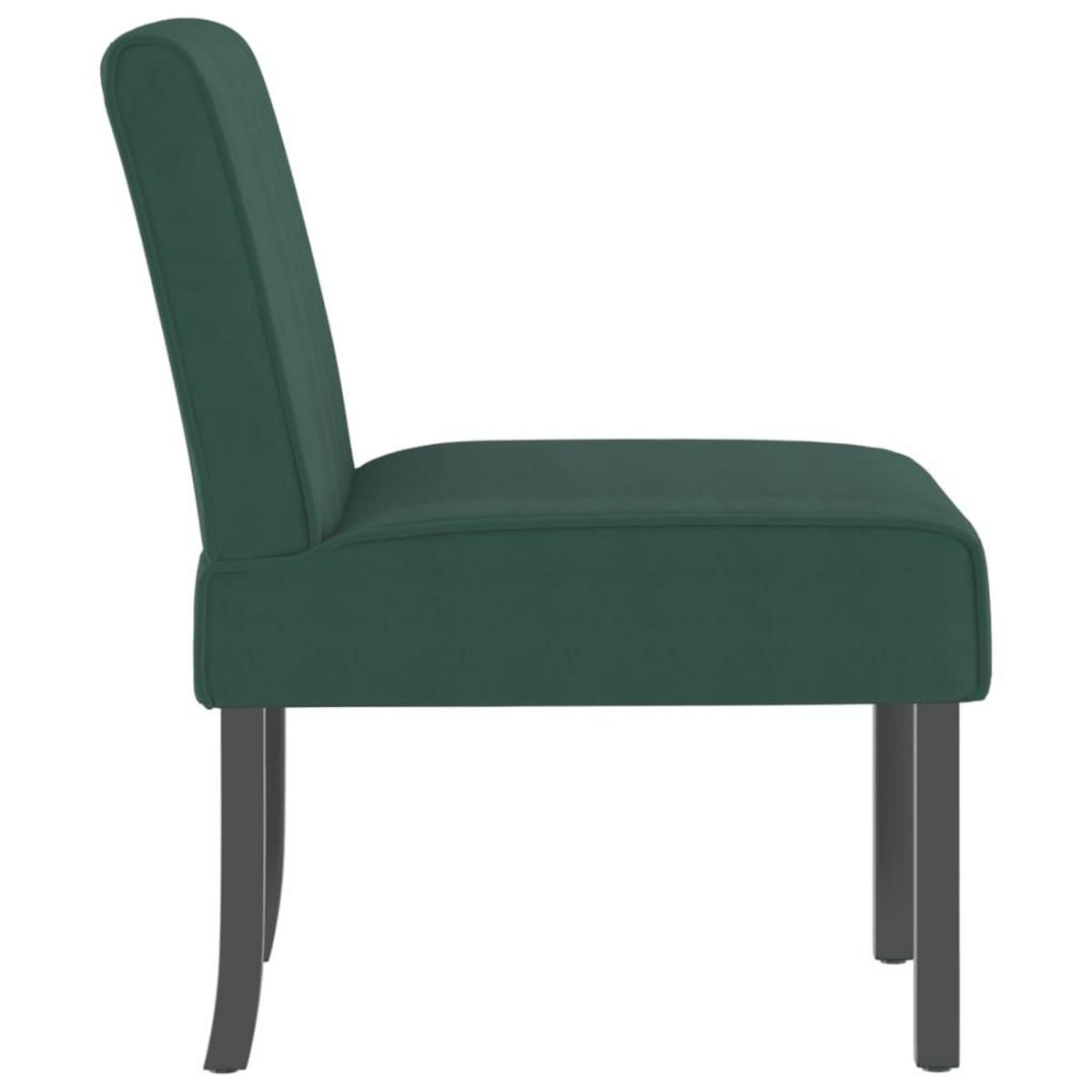 VIDAXL Fauteuil sans accoudoirs vert fonce velours