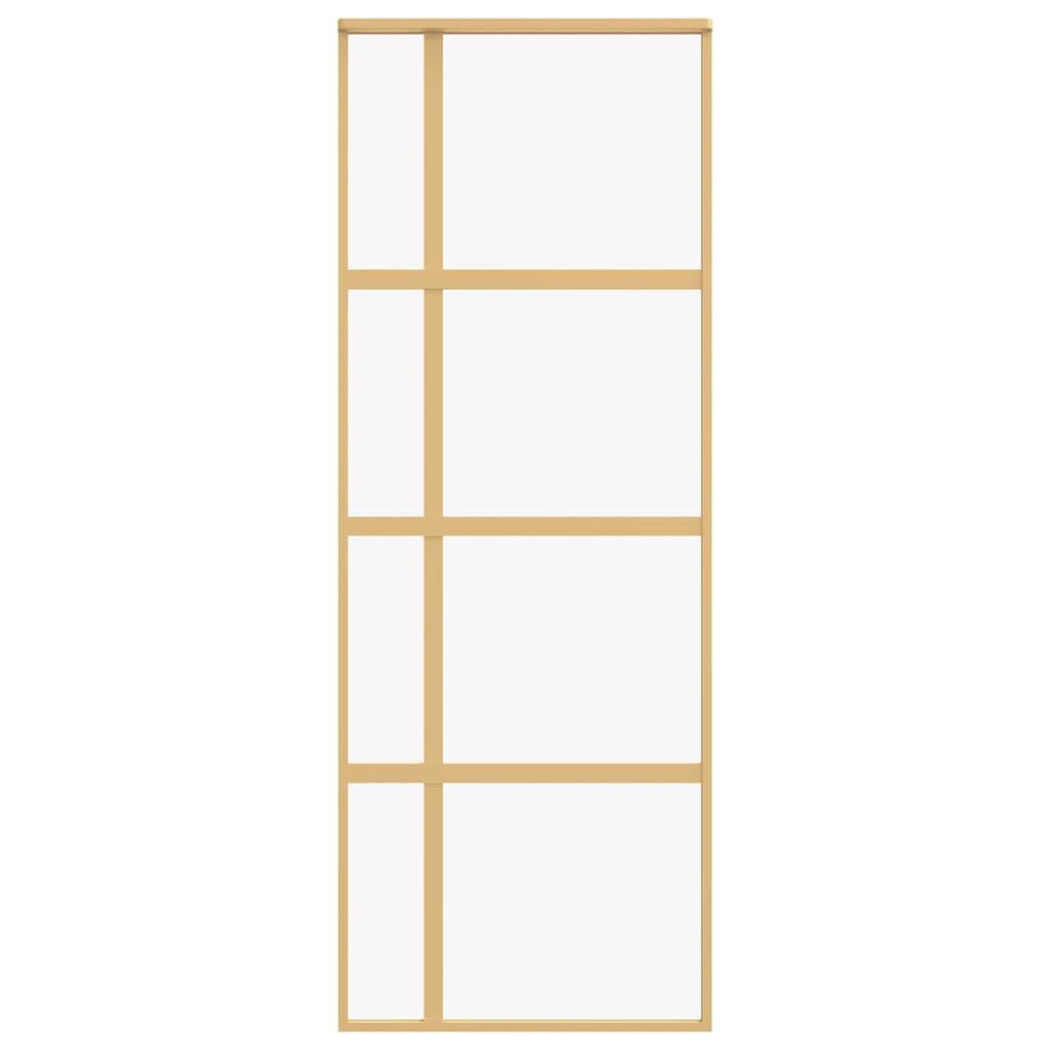 Voir la diapositive 4 : VIDAXL Porte coulissante dore 76x205 cm verre ESG clair et aluminium