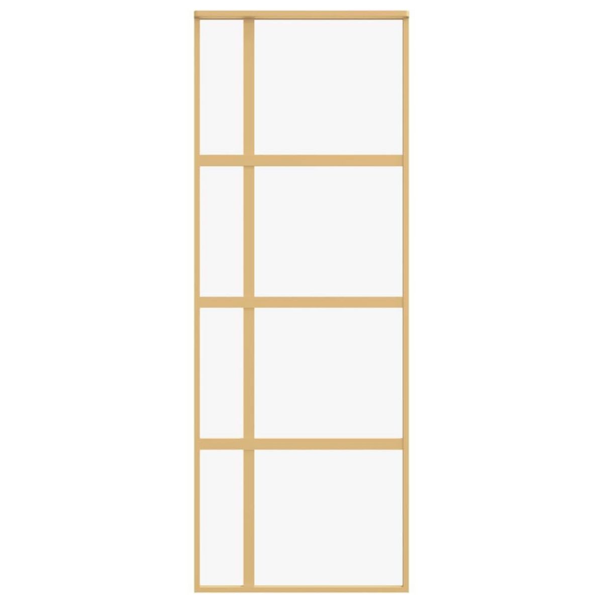VIDAXL Porte coulissante dore 76x205 cm verre ESG clair et aluminium