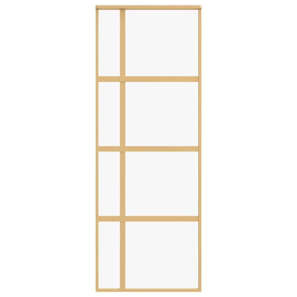 VIDAXL Porte coulissante dore 76x205 cm verre ESG clair et aluminium
