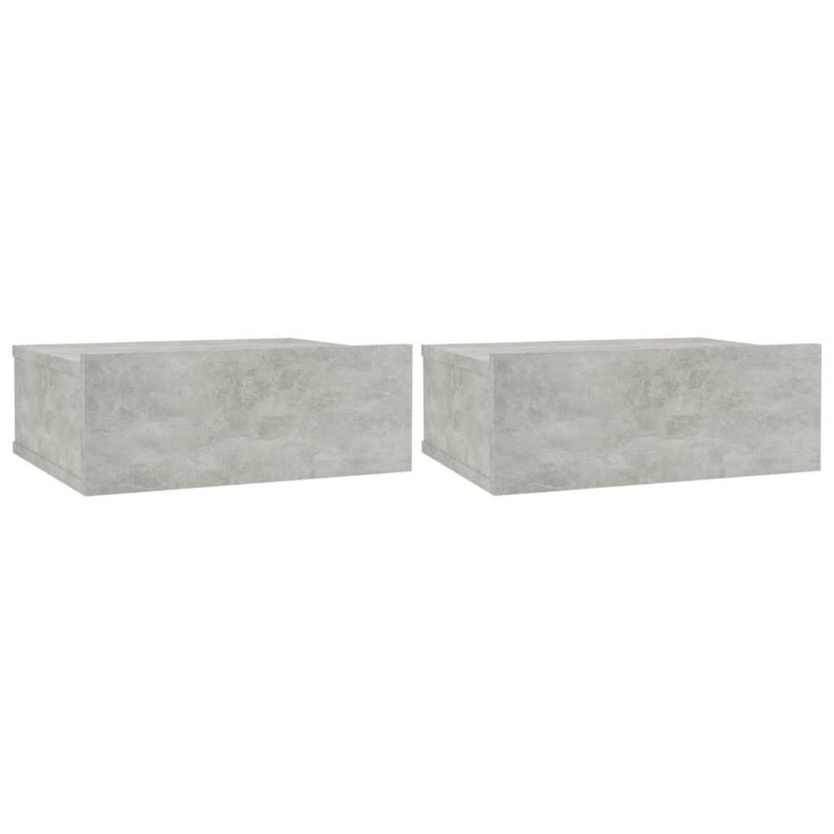 VIDAXL Tables de chevet flottantes 2 pcs Gris beton Bois d'ingenierie