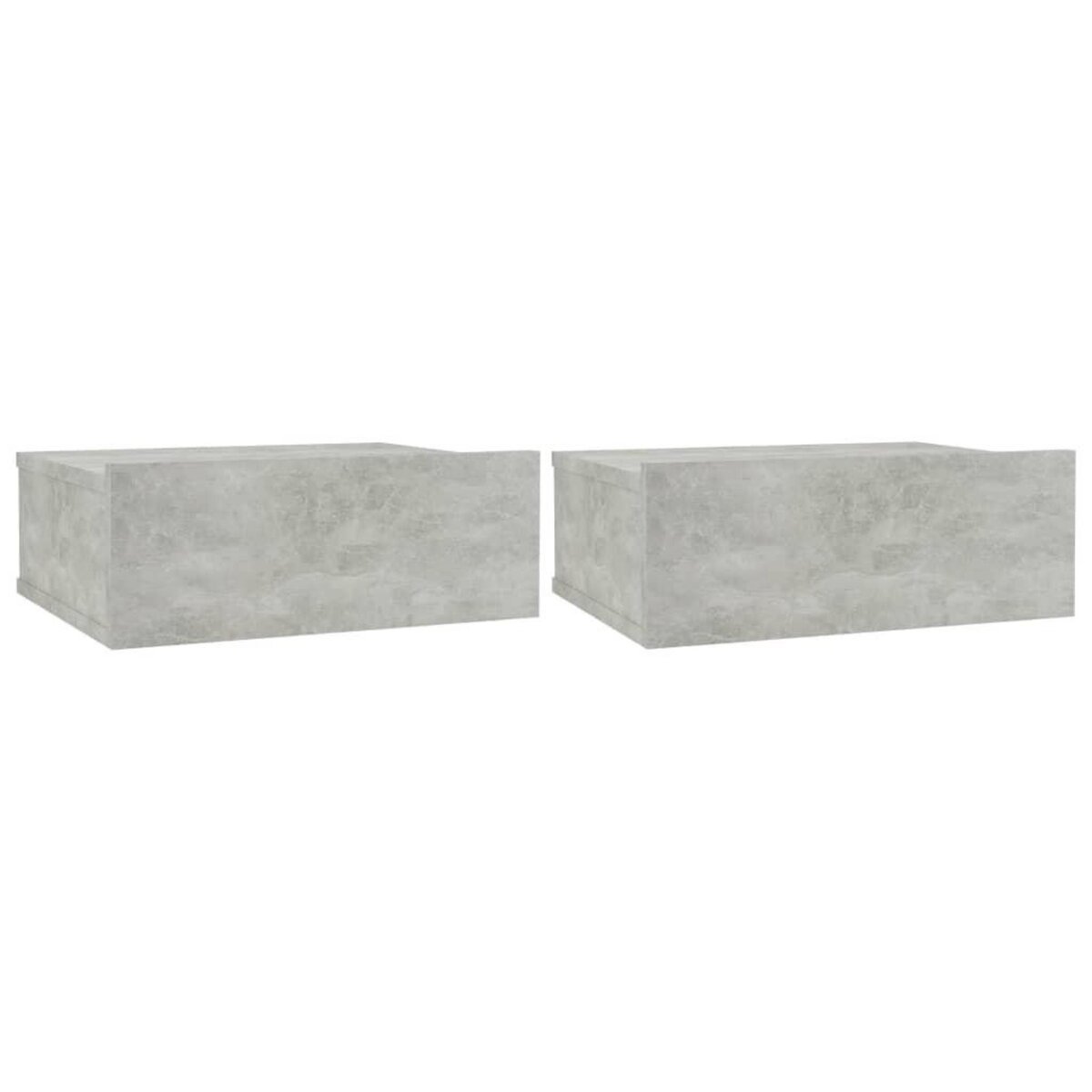 VIDAXL Tables de chevet flottantes 2 pcs Gris beton Bois d'ingenierie