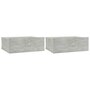 Voir la diapositive 2 : VIDAXL Tables de chevet flottantes 2 pcs Gris beton Bois d'ingenierie