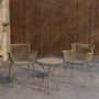 Voir la diapositive 4 : Paris Prix Ensemble Table de Jardin & 2 Chaises  Sifnos  60cm Beige